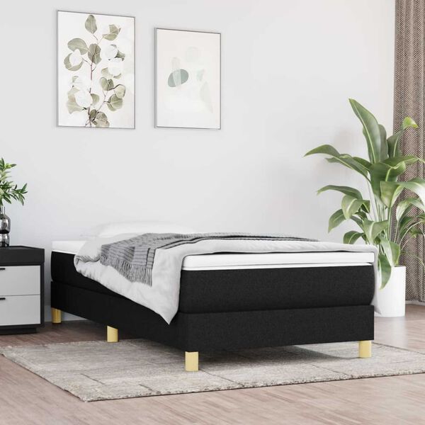 vidaXL Boxspring-sengeramme svart 90x190 cm Single stoff