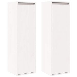 vidaXL Veggskap 2 stk hvit 30x30x100 cm heltre furu