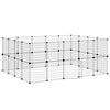 vidaXL Dyrebur 36 paneler med d&oslash;r svart 175x140x70 cm st&aring;l