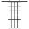 vidaXL Skyved&oslash;r med monteringssett svart 102x205 cm ESG-glass