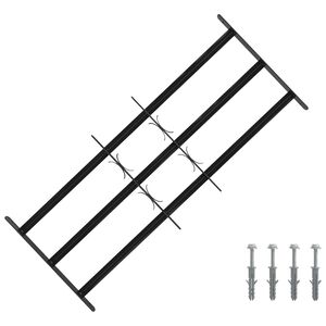 vidaXL Vindu Gitter 116 x 45 cm Pulverlakkert st&aring;l Svart