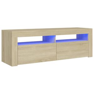 vidaXL TV-benk med LED-lys sonoma eik 120x35x40 cm