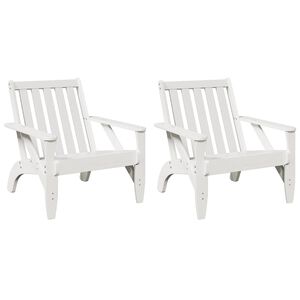 vidaXL Adirondack hagestoler 2 stk hvit 75x77x77 cm heltre furu