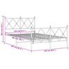 vidaXL Sengeramme i metall med hode- og fotgavl hvit 120x200 cm