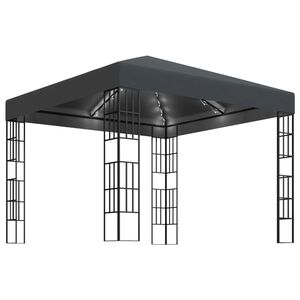 vidaXL Paviljong med LED-lysslynge 3x3 m antrasitt