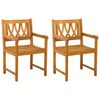 vidaXL Utend&oslash;rs benk 2 pcs Naturlig 56 x 55,5 x 90 cm Solid akasietre