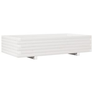 vidaXL Plantekasse hvit 110x60x26,5 cm heltre furu