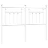 vidaXL Utskiftbar sengegavl i metall hvit 150 cm