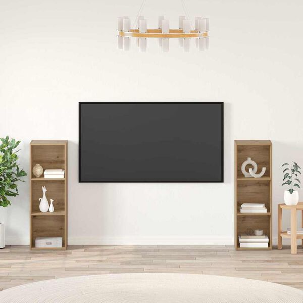 vidaXL TV-benksett 2 pcs Artisan Eik 107 x 35 x 37 cm Konstruert tre