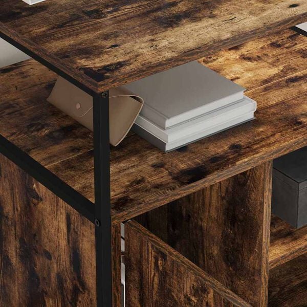 vidaXL Skap med ladestasjon R&oslash;kt eik 61 x 46 x 67 cm Konstruert tre