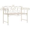 vidaXL Hagebenk 132 cm metall antikk hvit
