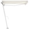vidaXL Manuell uttrekkbar markise med LED 300x250 cm kremhvit