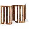 vidaXL Folding Pet Fence 4 pcs Eiketre 201 x 38 x 90 cm Konstruert tre