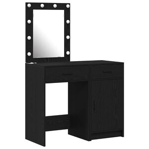 vidaXL Sminkebord 2 stk. Svart 50 x 41 x 135 cm Konstruert tre