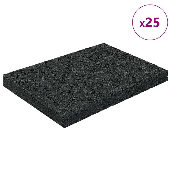 vidaXL Gummigranulat uteplasspad Svart 6 x 9 x 0,8 cm Gummi