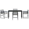 vidaXL Hage Spisegruppe 5 pcs Svart Pulverlakkert stål