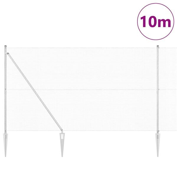 vidaXL Gjerdep&aring;le s&oslash;lv 10 x 1,5 m (12 x 12 mm mesh) St&aring;l