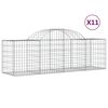 vidaXL Gabionkurver buede 11 stk 200x50x60/80 cm galvanisert jern