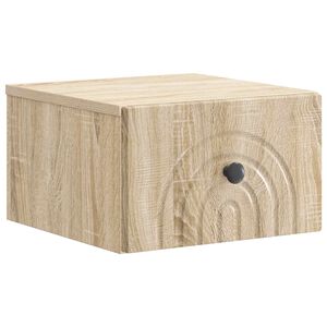 vidaXL Vegghengt Nattbord Sonoma eik 33 x 34,5 x 20 cm Konstruert tre