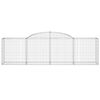 vidaXL Gabionkurver buede 17 stk 300x50x80/100 cm galvanisert jern
