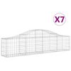 vidaXL Gabionkurver buede 7 stk 200x30x40/60 cm galvanisert jern