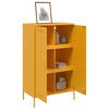 vidaXL Highboard sennepsgul 68x39x113 cm stål