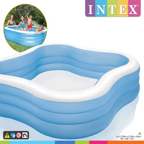 Intex Oppblåsbart basseng Beach Wave 229x229x56 cm 57495NP