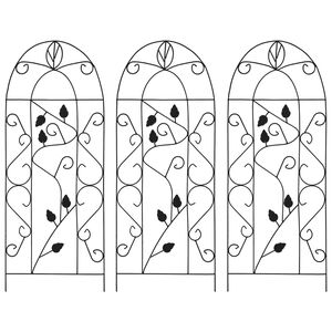 vidaXL Klatreplantestativ 3 stk svart 40x100 cm jern