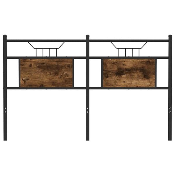 vidaXL Utskiftbar sengegavl r&oslash;kt eik 137 cm konstruert tre og st&aring;l