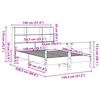 vidaXL Seng med bokhylle uten madrass hvit 140x200 cm heltre furu