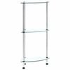 vidaXL Hylle 3 etasjer gjennomsiktig 30x30x67 cm herdet glass
