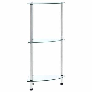 vidaXL Hylle 3 etasjer gjennomsiktig 30x30x67 cm herdet glass