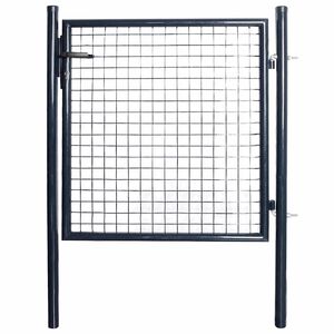 vidaXL Hageport av netting galvanisert st&aring;l 100x100 cm gr&aring;