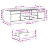 vidaXL Dagseng med skuffer uten Madrass gr&aring; sonoma 75x190 cm