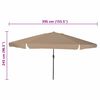 vidaXL Hageparasol Gråbrun og Svart 395 x 395 x 245 cm