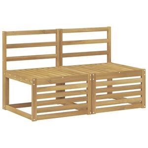 vidaXL 2 Stk Ute Midt Sofa Solid akasietre Hvit 118 x 63 x 73 cm