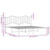 vidaXL Sengeramme i metall med hodegavl hvit 183x213 cm