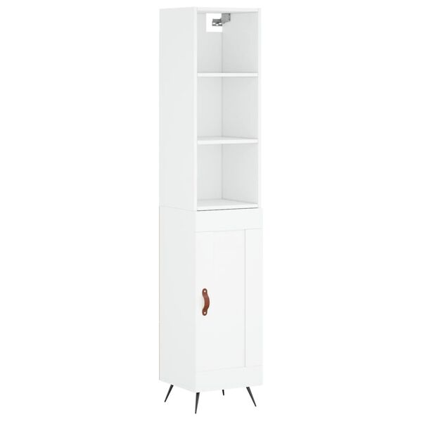 vidaXL Highboard hvit 34,5x34x180 cm konstruert tre