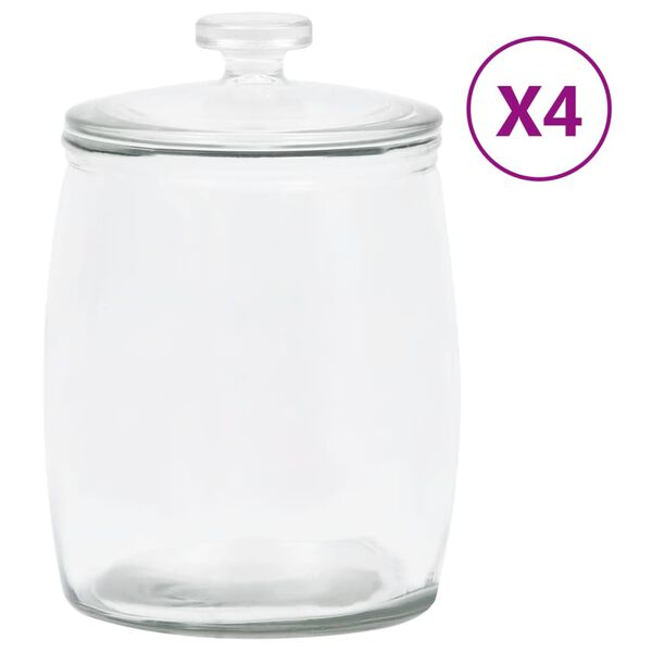 vidaXL Glasskrukker med lokk 4 stk 8000 ml