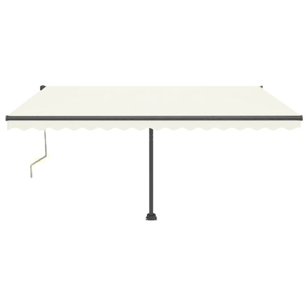 vidaXL Automatisk markise med vindsensor og LED 400x350 cm kremhvit
