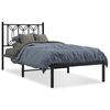 vidaXL Sengeramme i metall med hodegavl svart 90x200 cm