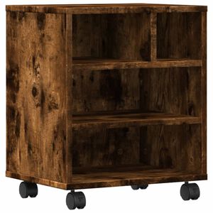 vidaXL Skriverstativ med hjul r&oslash;kt eik 41x32x48 cm