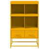 vidaXL Highboard sennepsgul 68x39x111,5 cm stål