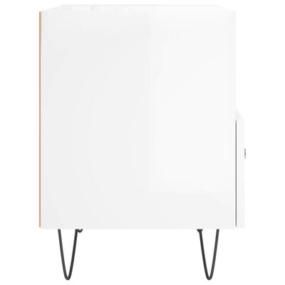 vidaXL Nattbord høyglans hvit 40x35x47,5 cm konstruert tre