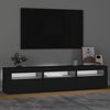 vidaXL TV-benk med LED-lys svart 180x35x40 cm