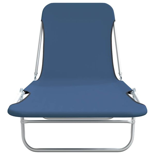 vidaXL Sammenleggbare solsenger 2 stk stål og stoff blå