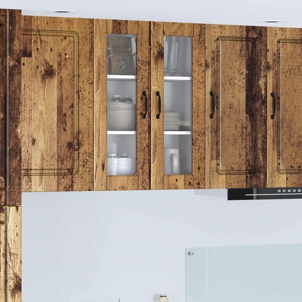 vidaXL Kj&oslash;kkenskap med d&oslash;r Gammelt tre 60 x 31 x 80 cm Konstruert tre