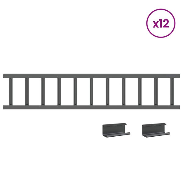 vidaXL Tak sn&oslash;fanger Antrasitt 1200 x 2,5 x 20 cm St&aring;l