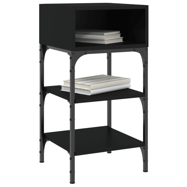 vidaXL Nattbord svart 35x34,5x70 cm konstruert tre