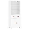 vidaXL Highboard hvit 69,5x34x180 cm konstruert tre